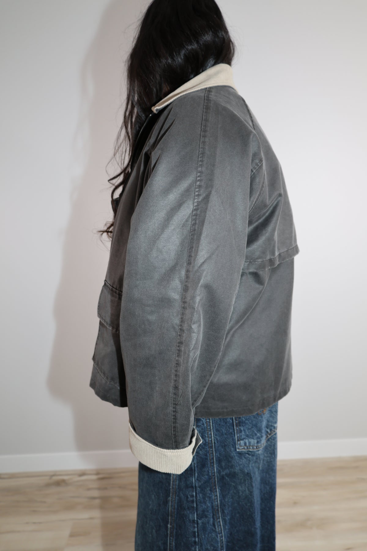 City Lights contrast collar utility jacket