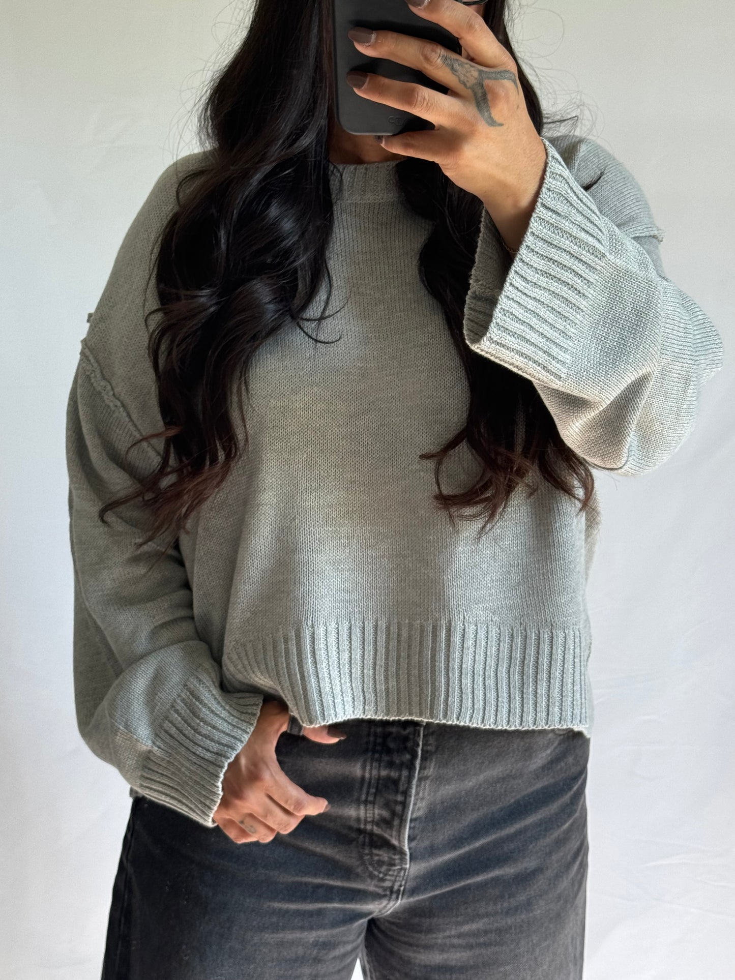 Gimme All Your Lovin oversized cozy round neck sweater