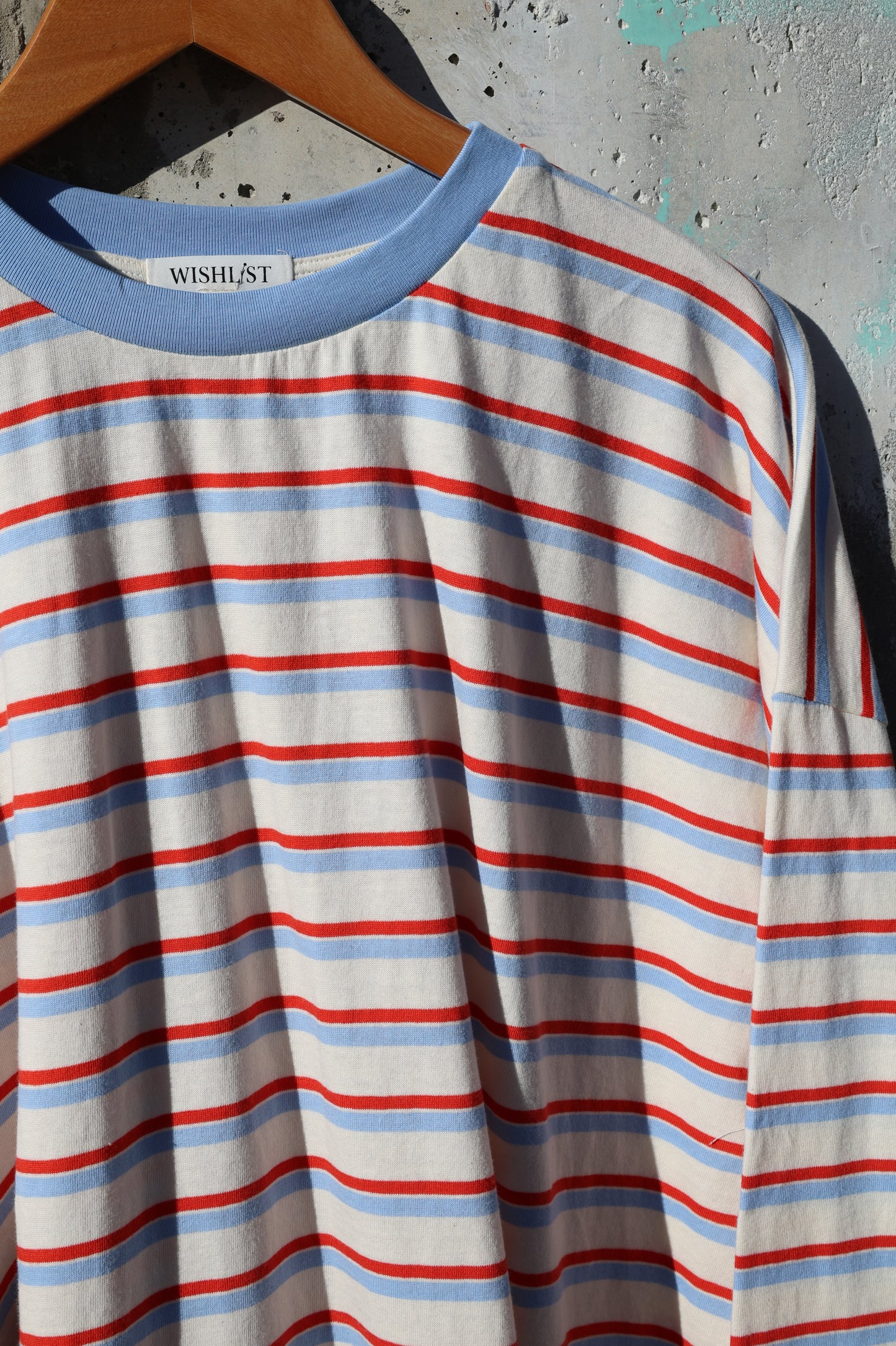 Wishlist - Red/Blue Oversized Striped Long-sleeve Top