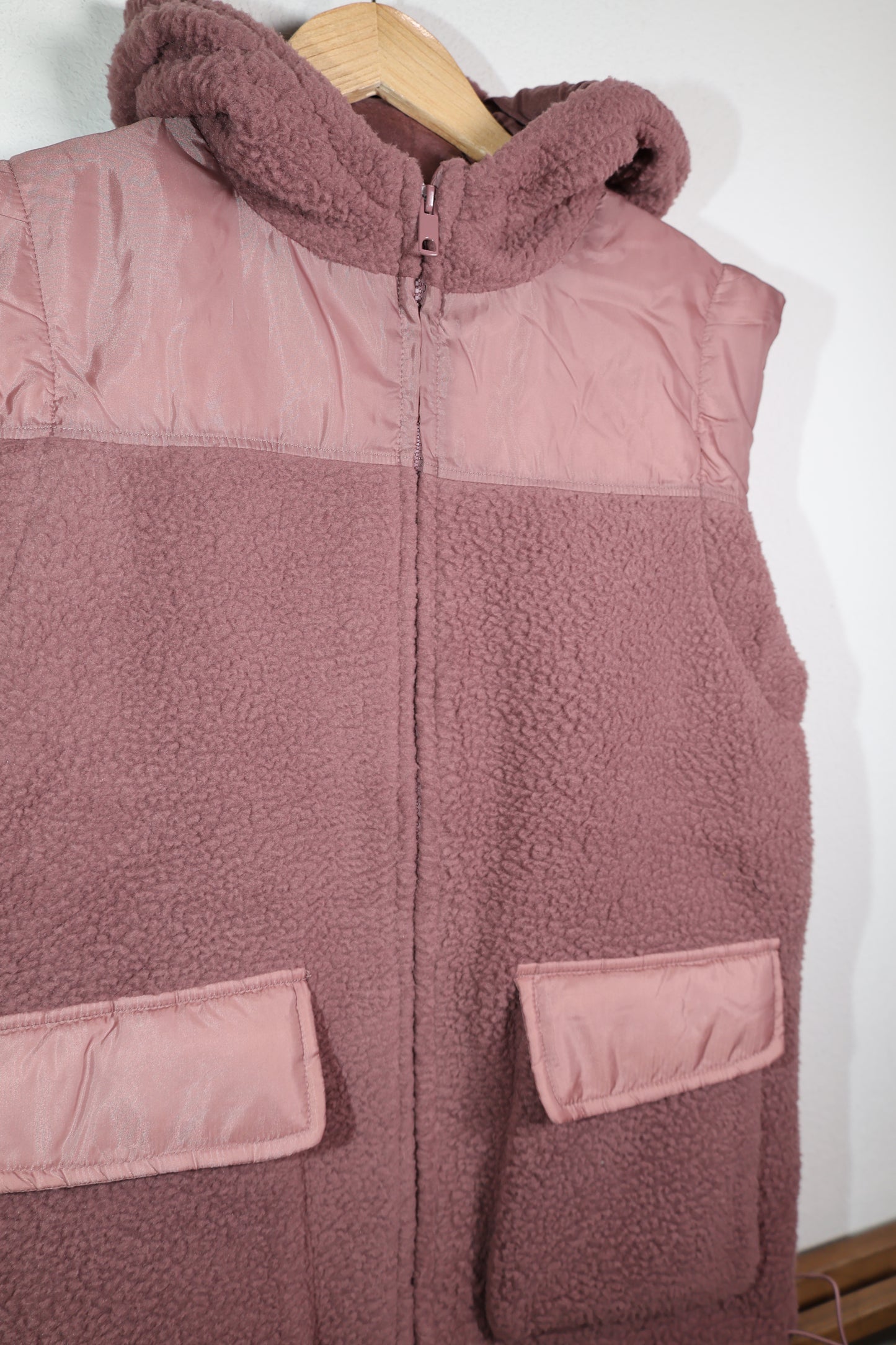 Mono B - Alpine Fleece Zip Up Hooded Vest