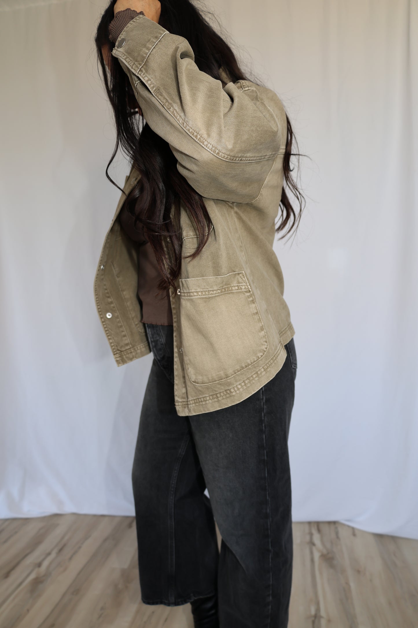 Double Dog Dare oversized washed color jacket