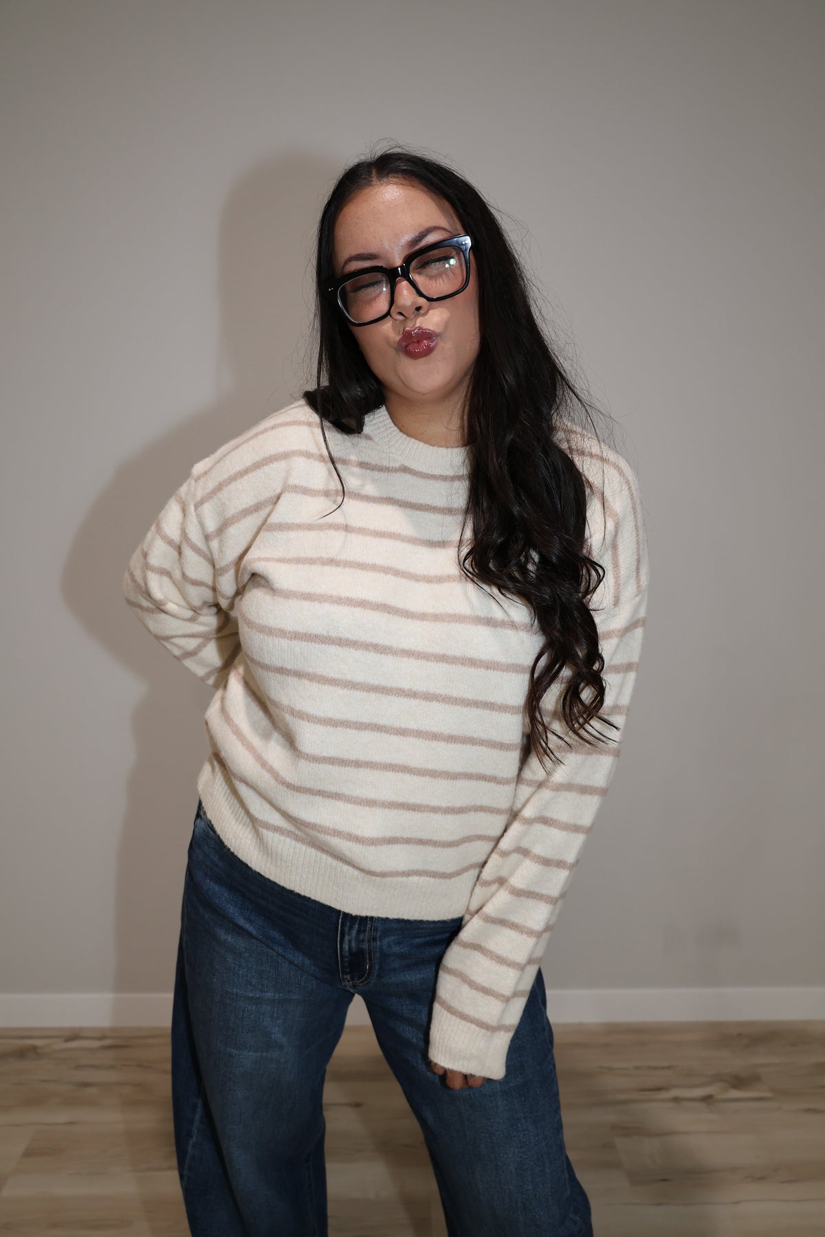 I'll Be There Soon stripe sweater