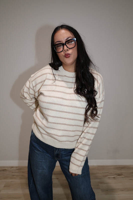 I'll Be There Soon stripe sweater