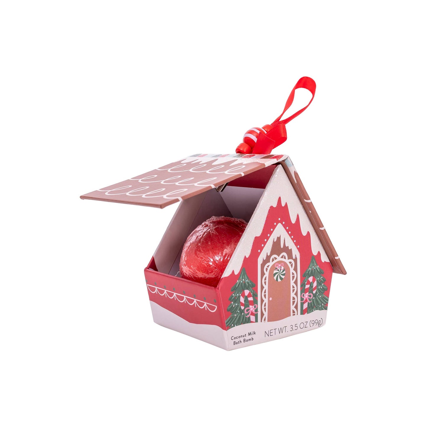 Cait + Co - Bath Bomb Christmas Ornament House - Red