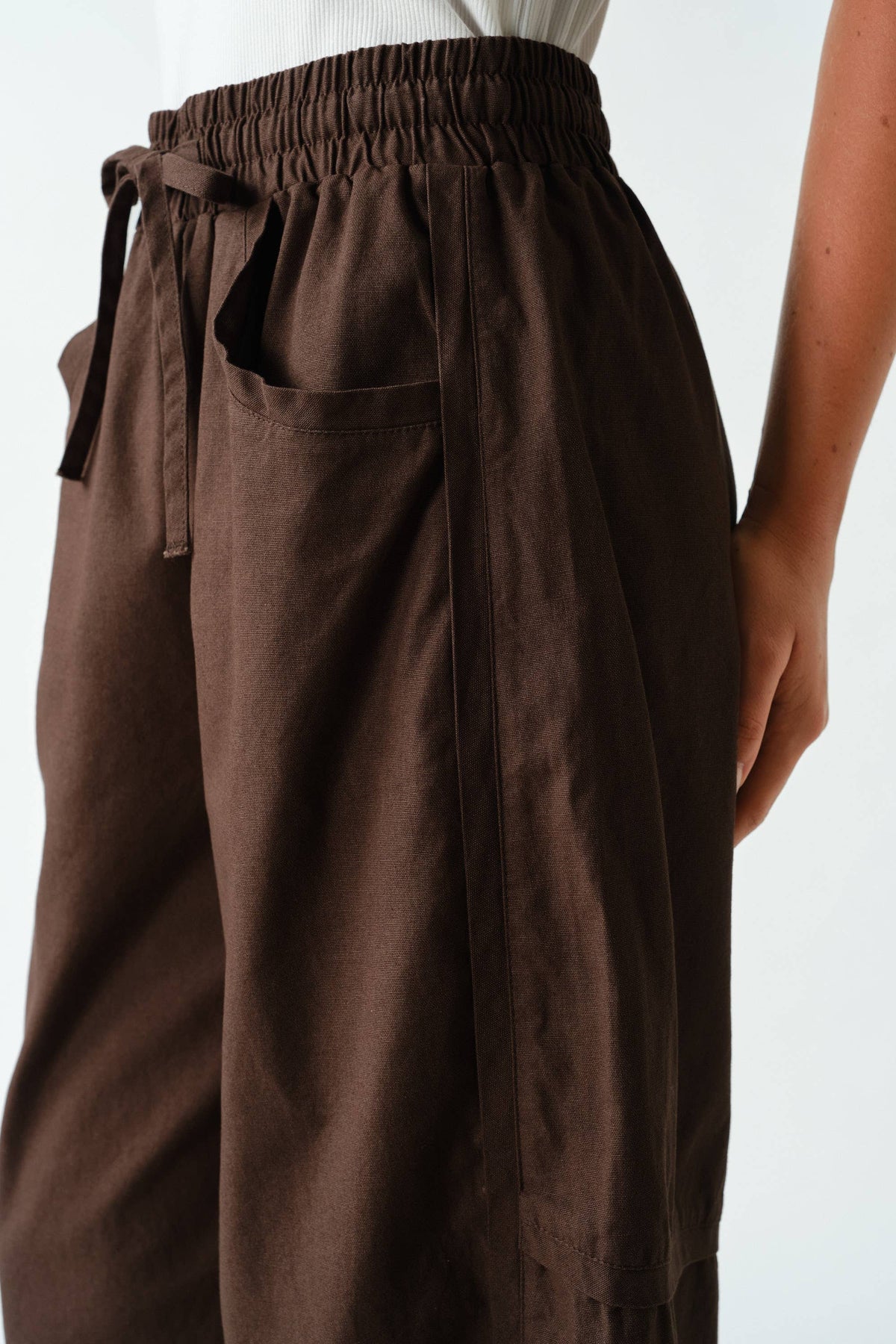 Mono B - Ember Cotton Barrel-Leg Utility Pants