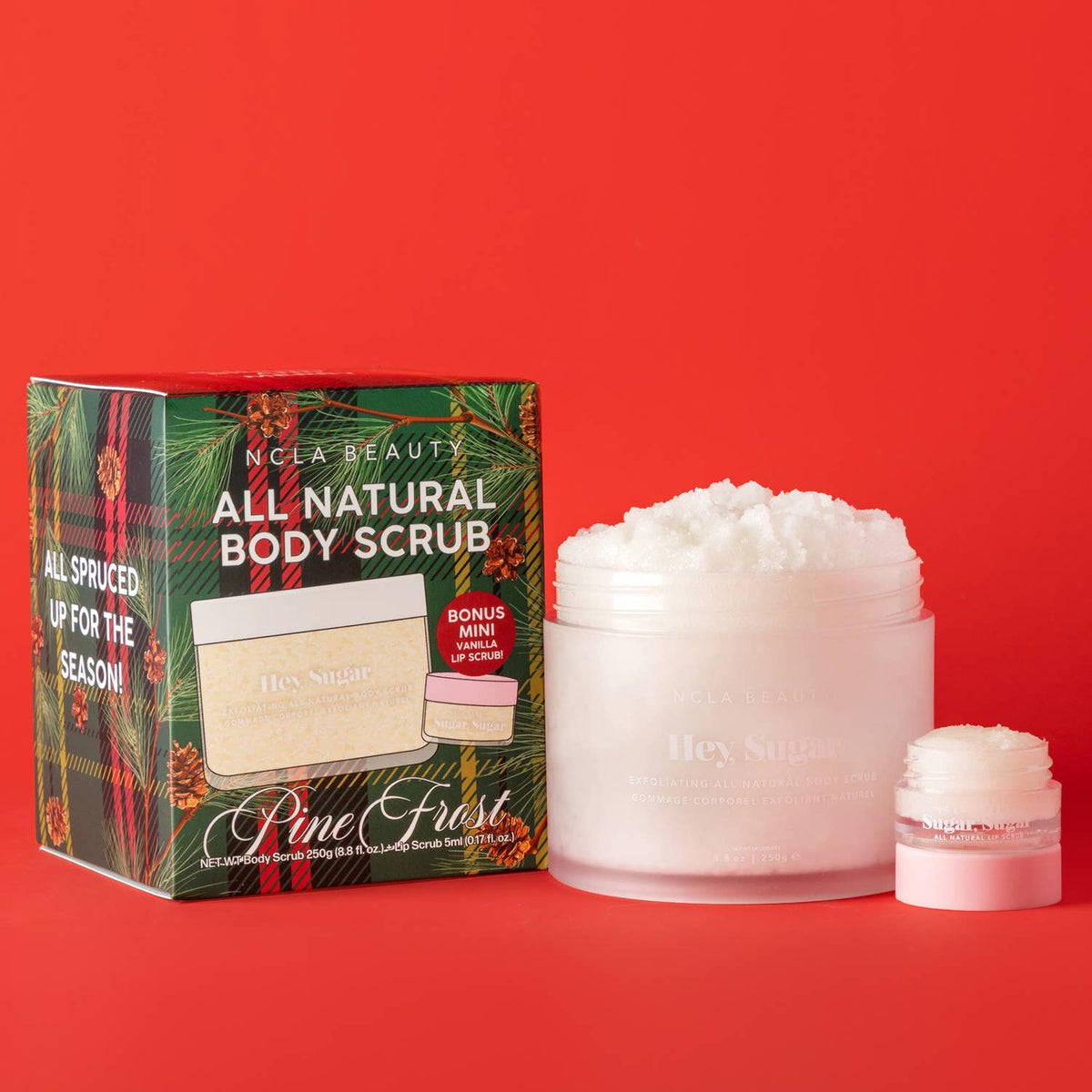NCLA Beauty - Hey Sugar Pine Frost Body Scrub + Lip Scrub Holiday Gift Set