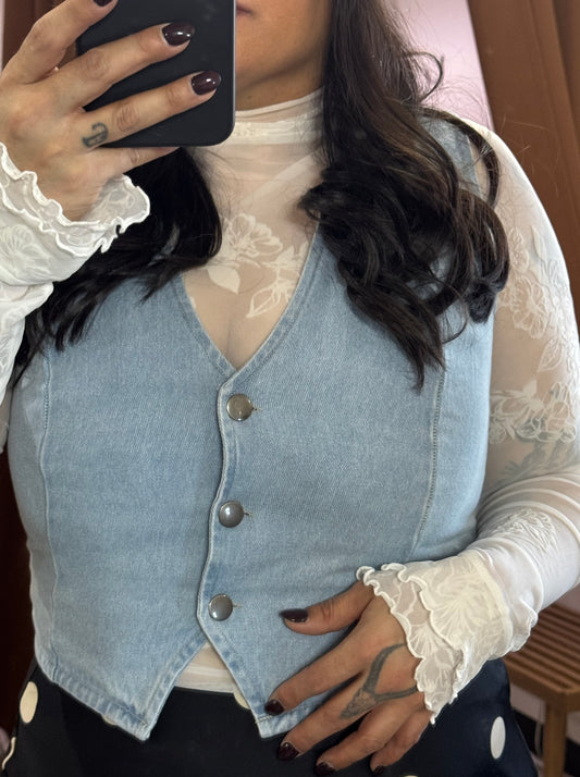 HYFVE - V-Neck Sleeveless Denim Vest