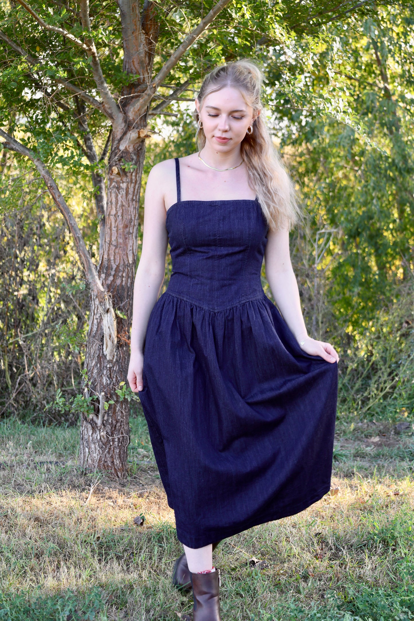 Sunday Edition dark denim Sleeveless Mini Dress