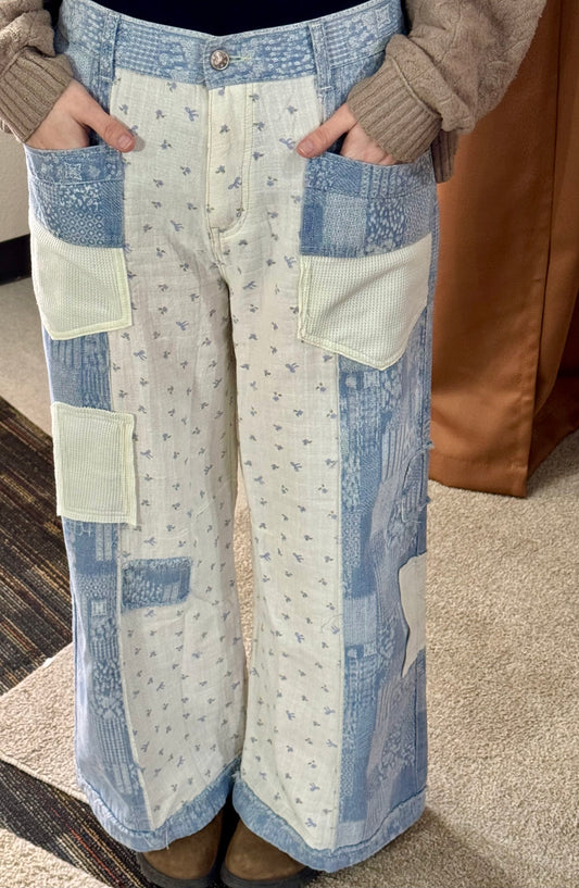 POL - Blue Patchwork Jeans