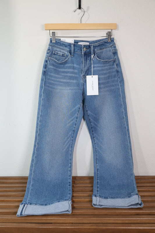 FLYING MONKEY - HIGH RISE CUFFED CROP STRAIGHT JEANS