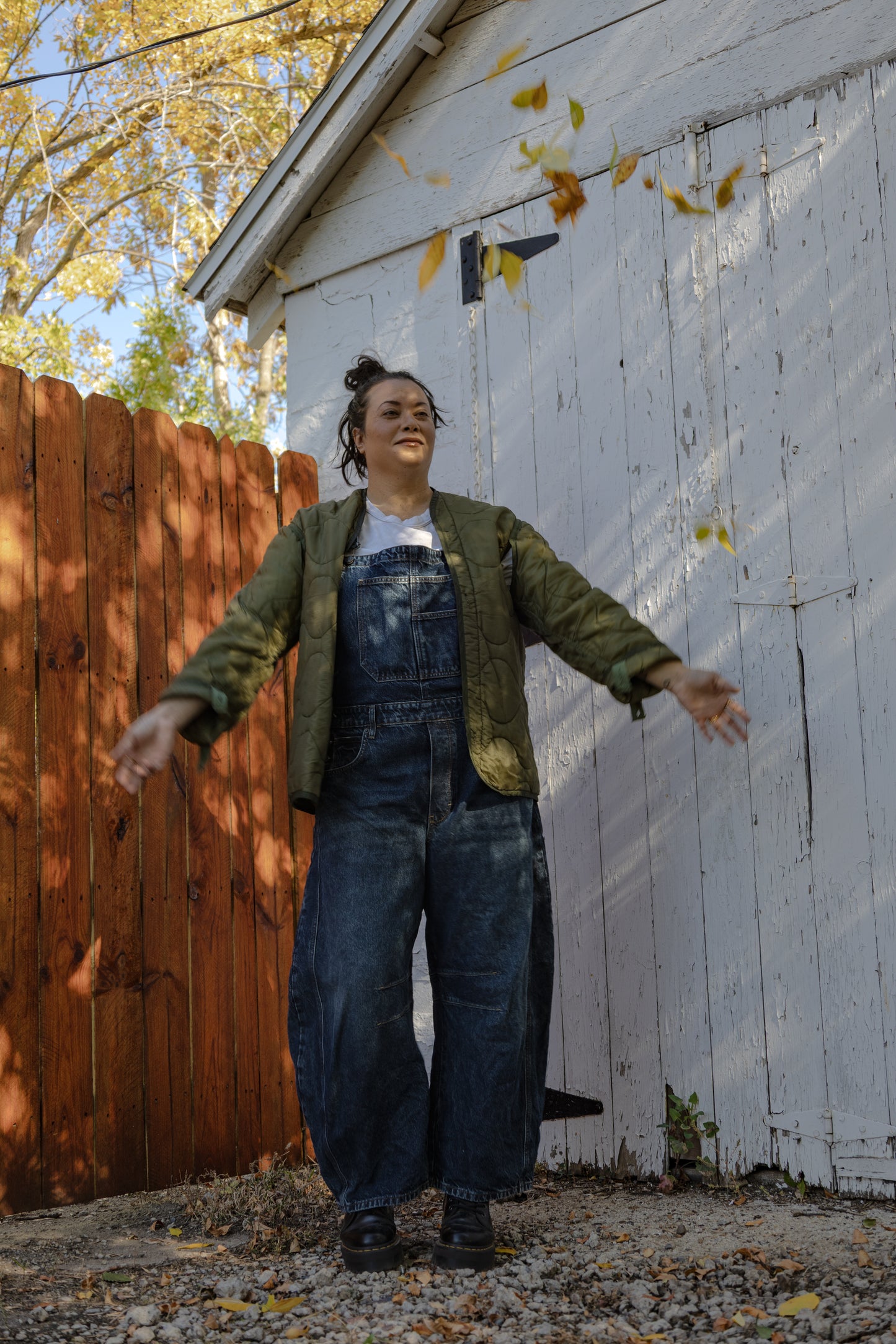 Free People good luck barrel overalls