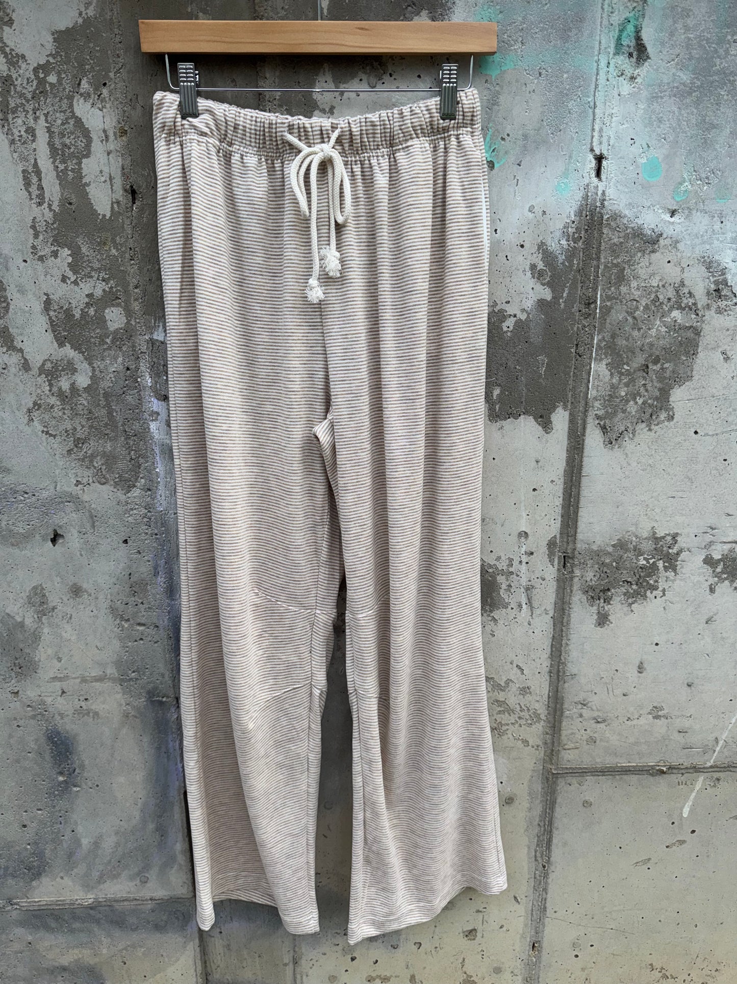 Wishlist - Taupe/Cream Soft Wide-leg Pants w/ Drawstring