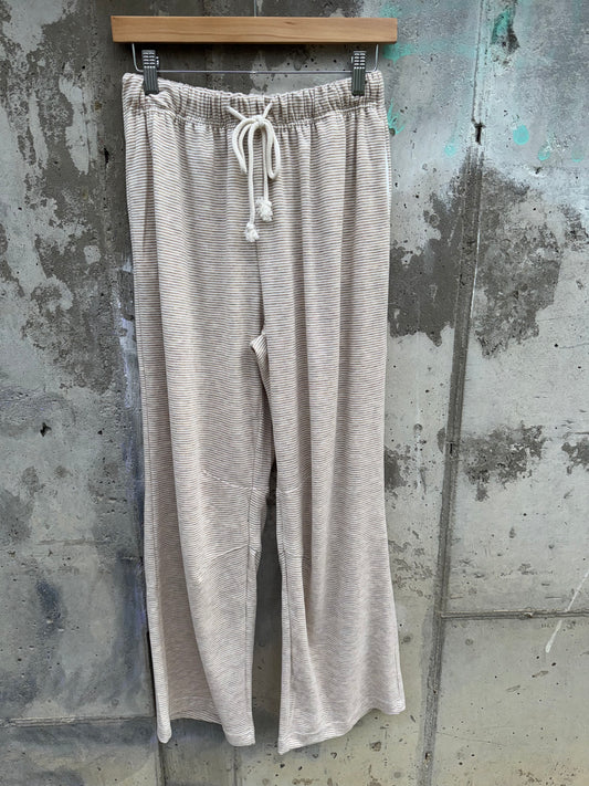 Wishlist - Taupe/Cream Soft Wide-leg Pants w/ Drawstring