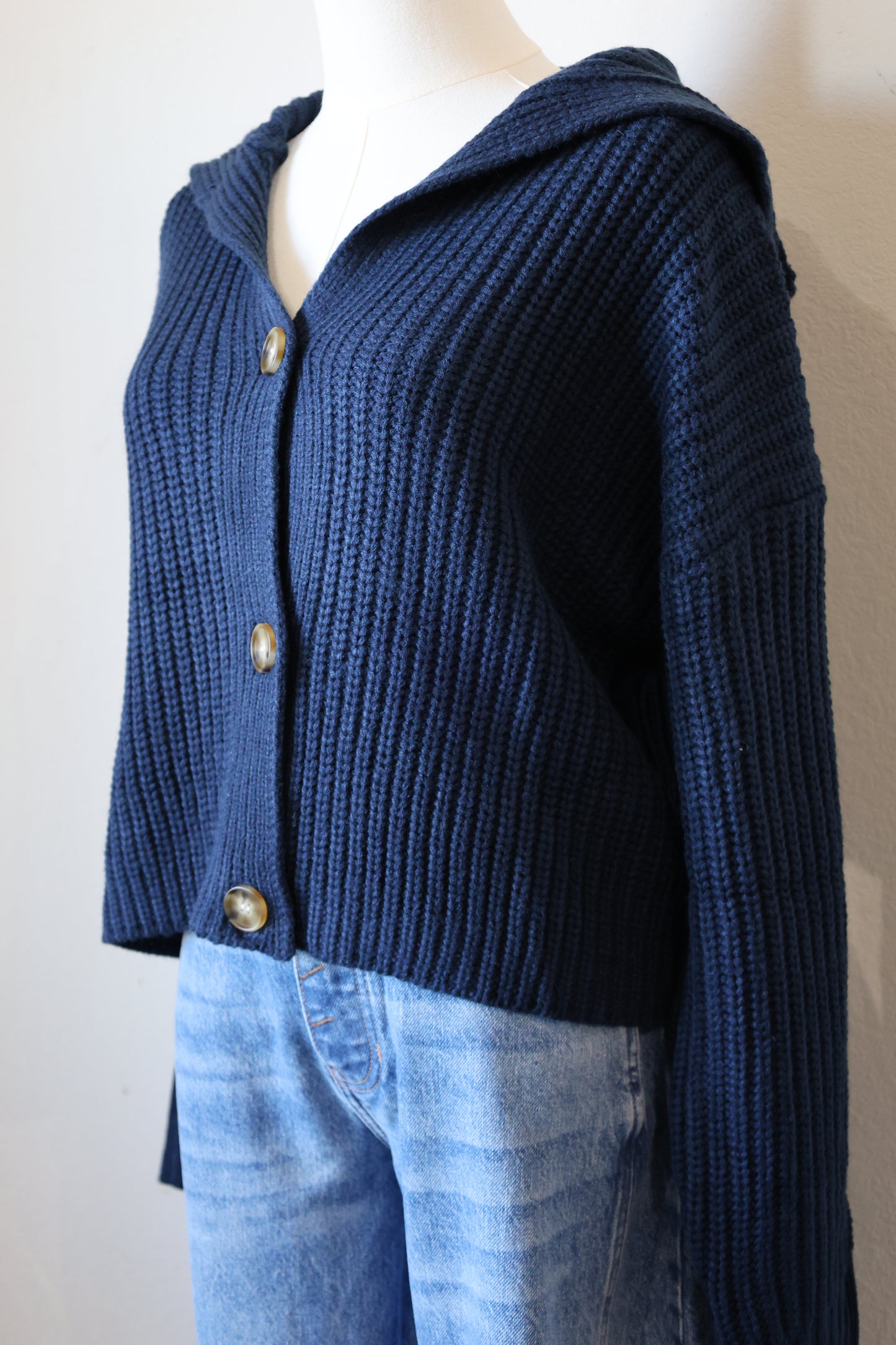 Buttermelon Navy pullover button front cardigan