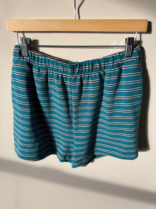 Things Between - Teal Cream Striped Shorts w/ Pockets