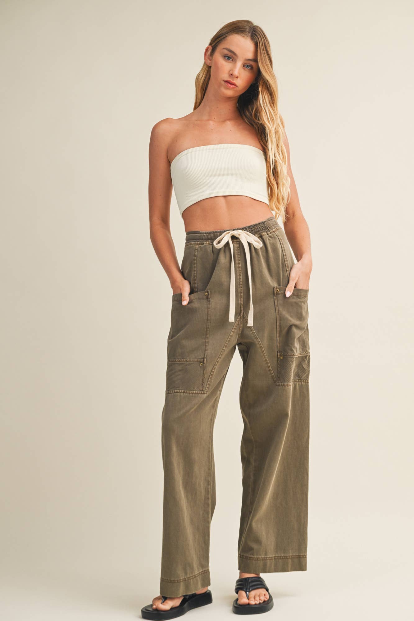Mustard Seed - SIDE POCKET WIDE PANTS
