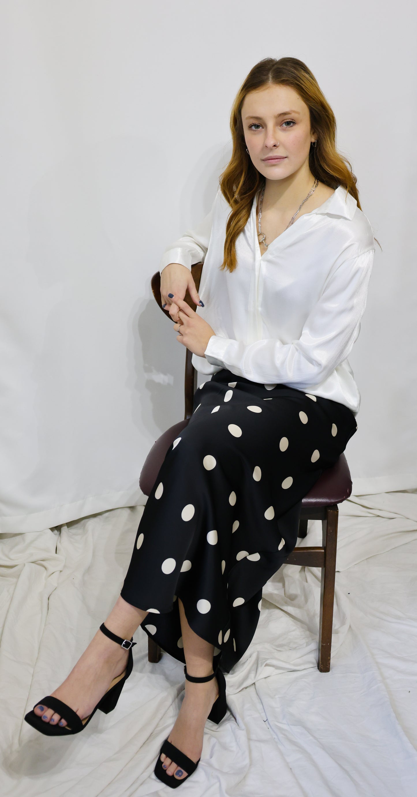 Sunday Edition satin midi skirt