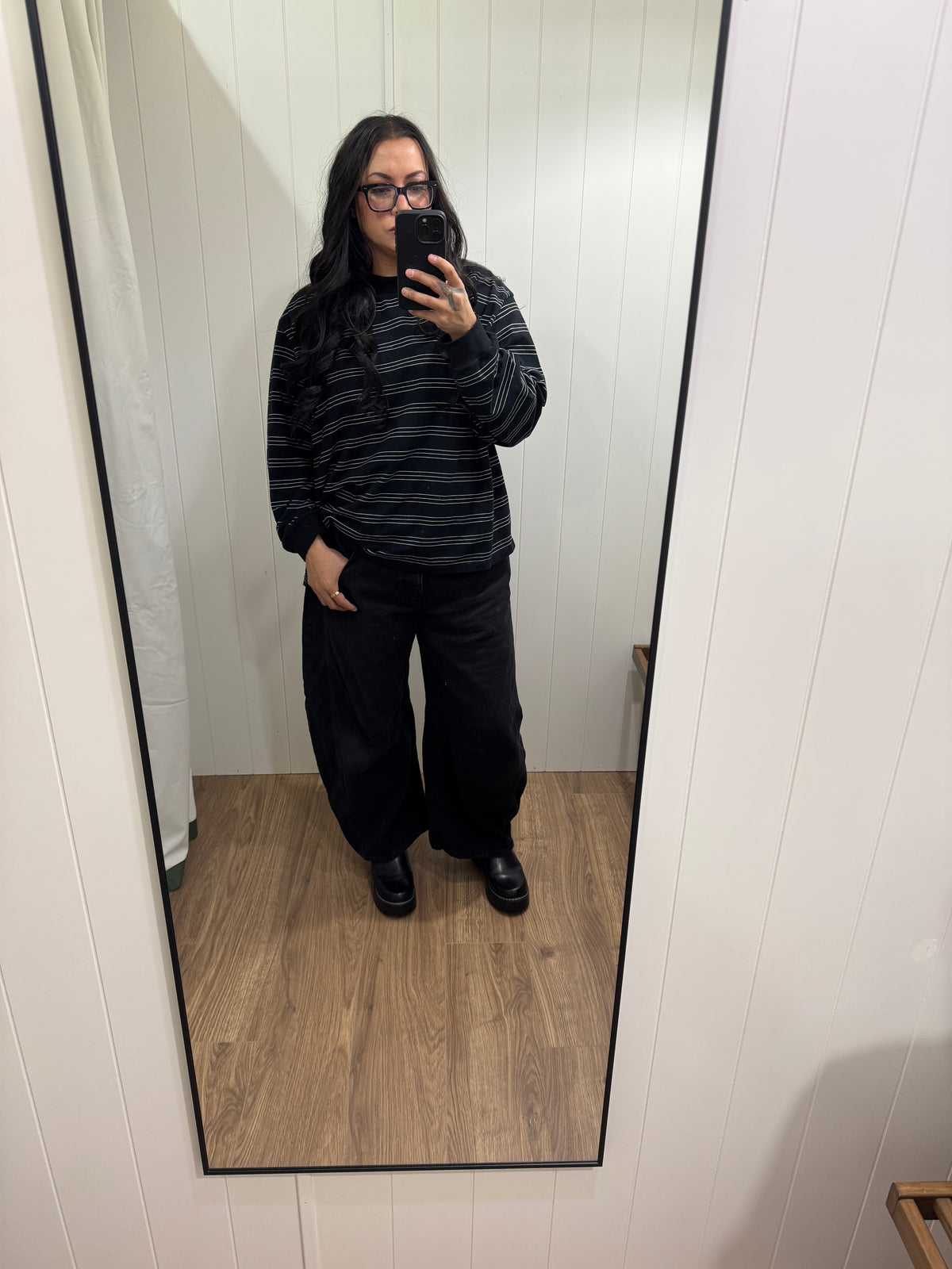 Blacks My Favorite Color stripe oversized long sleeve