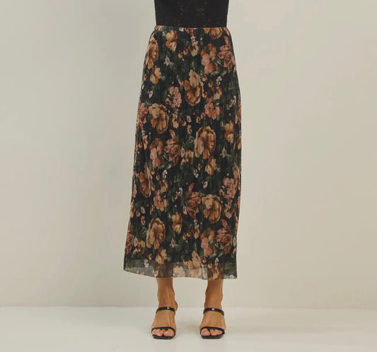 Able Midi Metallic Print Midi Skirt