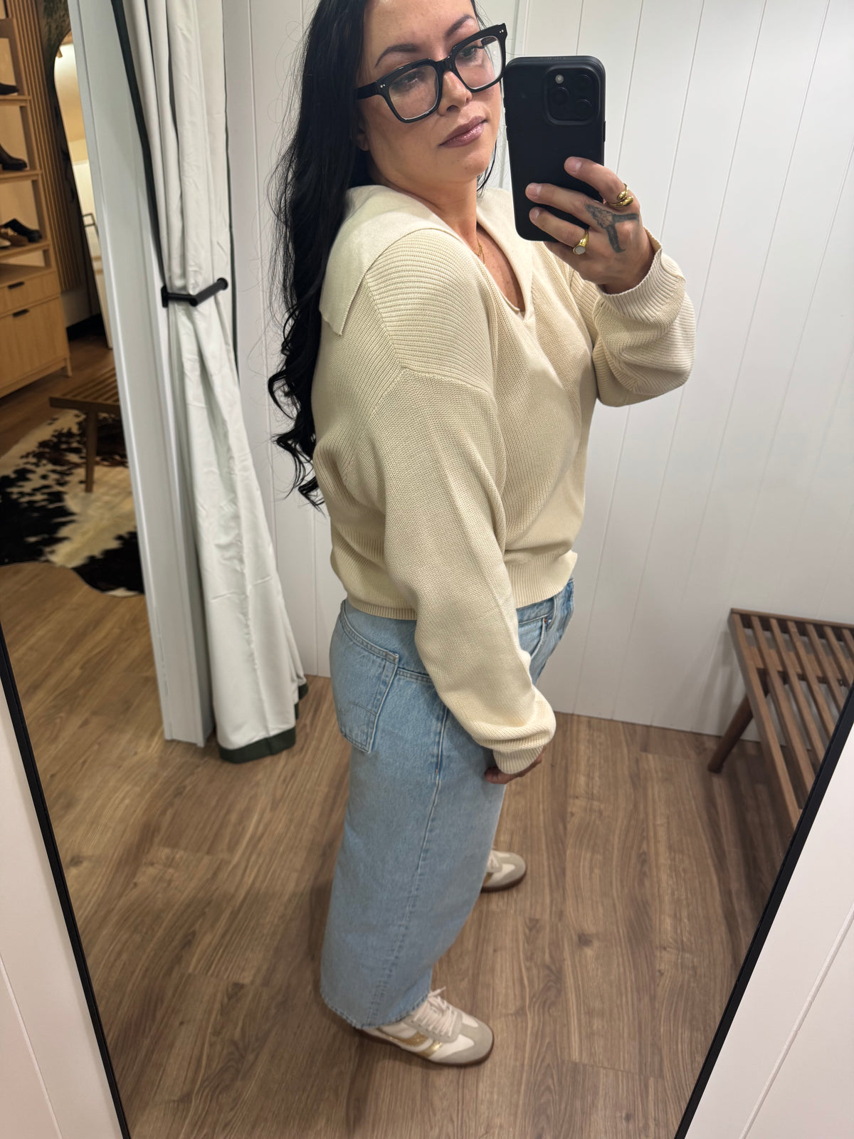 Say What You Mean sailor collar knit sweater