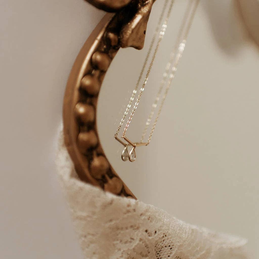 I've Seen You Around Diamond Teardrop Necklace
