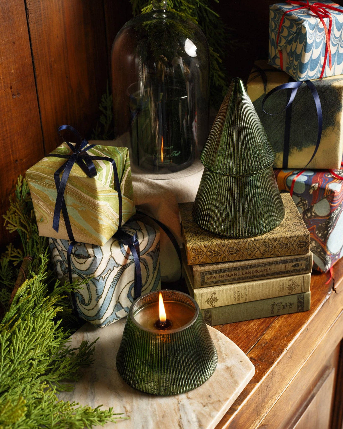 Aromatique - The Smell of Tree - Plaid Tree Glass Candle - 4 EA