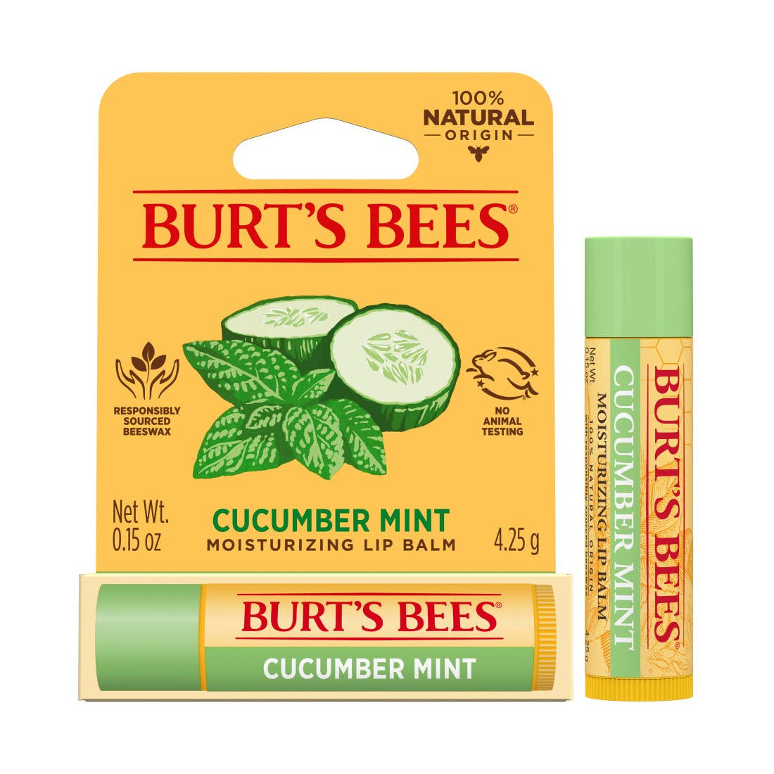 Burt's Bees - Cucumber Mint Moisturizing Lip Balm With Beeswax, Blister Box