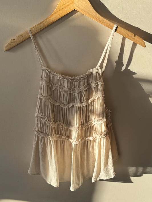 Mustard Seed - Flowy Cami Top w/ Ruffle Detail
