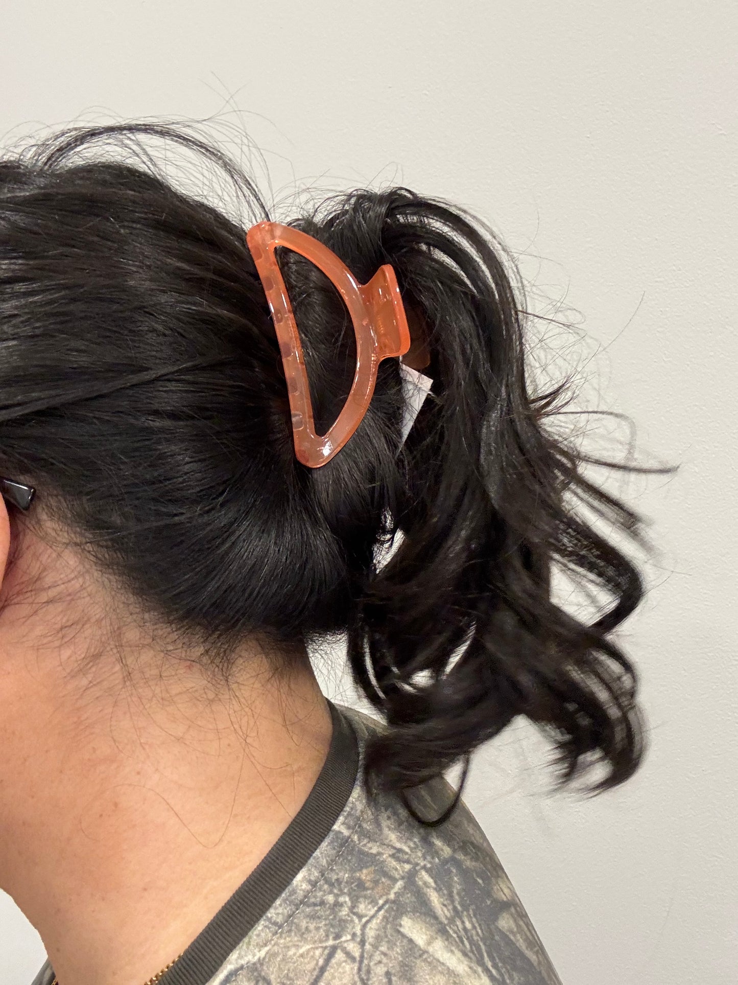 Half moon baby pink translucent hair clip