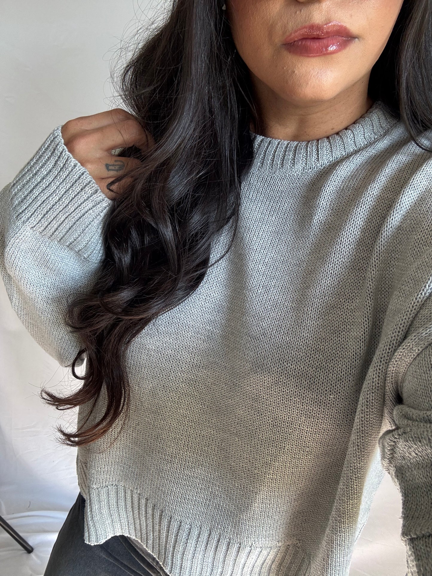 Gimme All Your Lovin oversized cozy round neck sweater