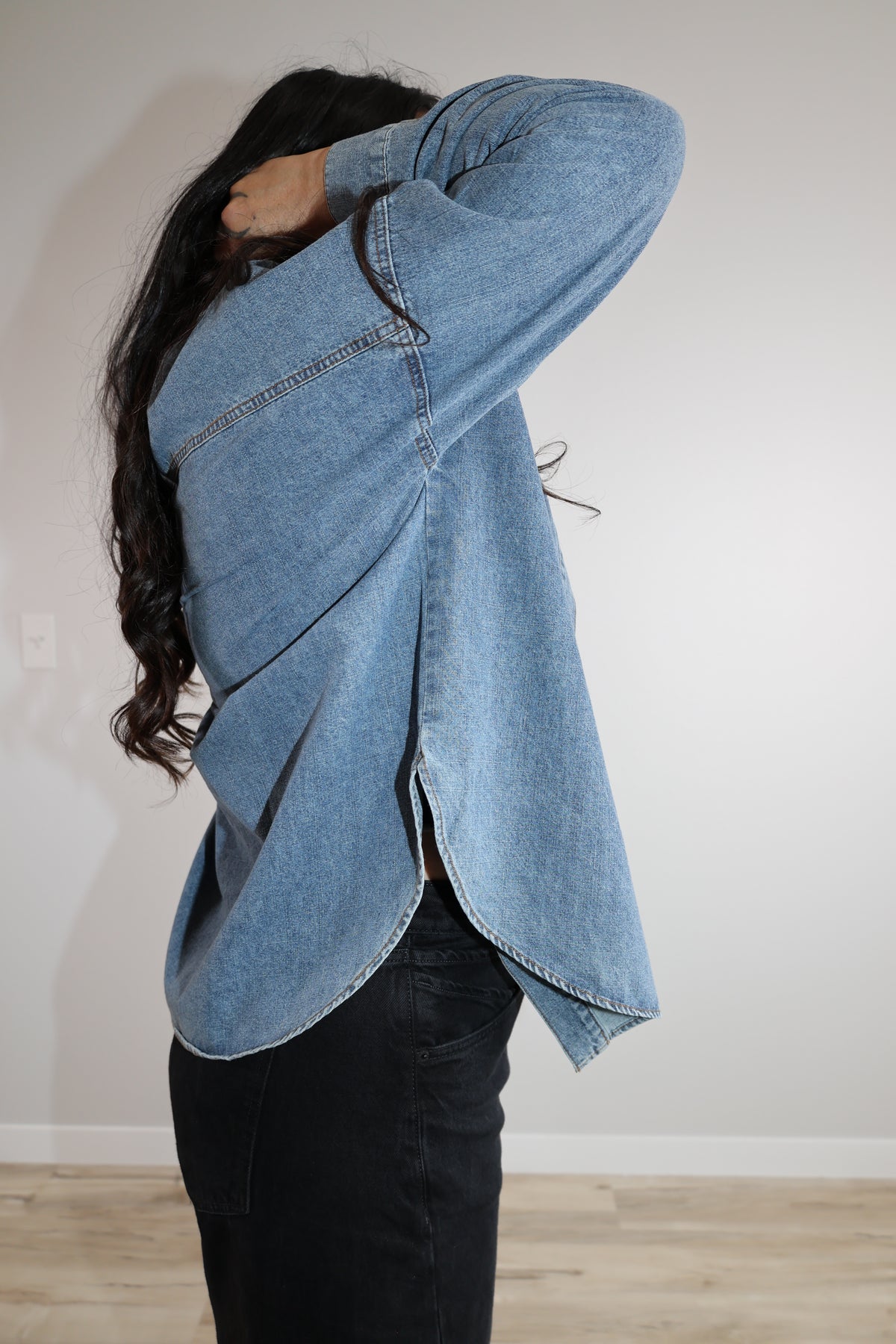 Cross My Heart denim long sleeve shirt