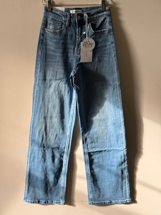 Flying Monkey - 32" Inseam Super High-rise Dark Wash Wide Leg Jeans