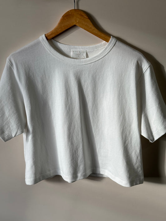 Miou Muse - White Short-sleeve Linen Tee
