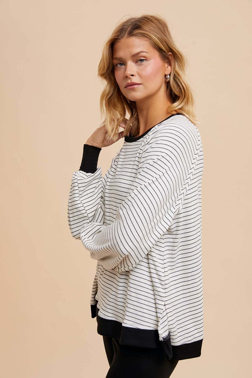 In Loom - STRIPED RAGLAN LONG SLEEVE TOP