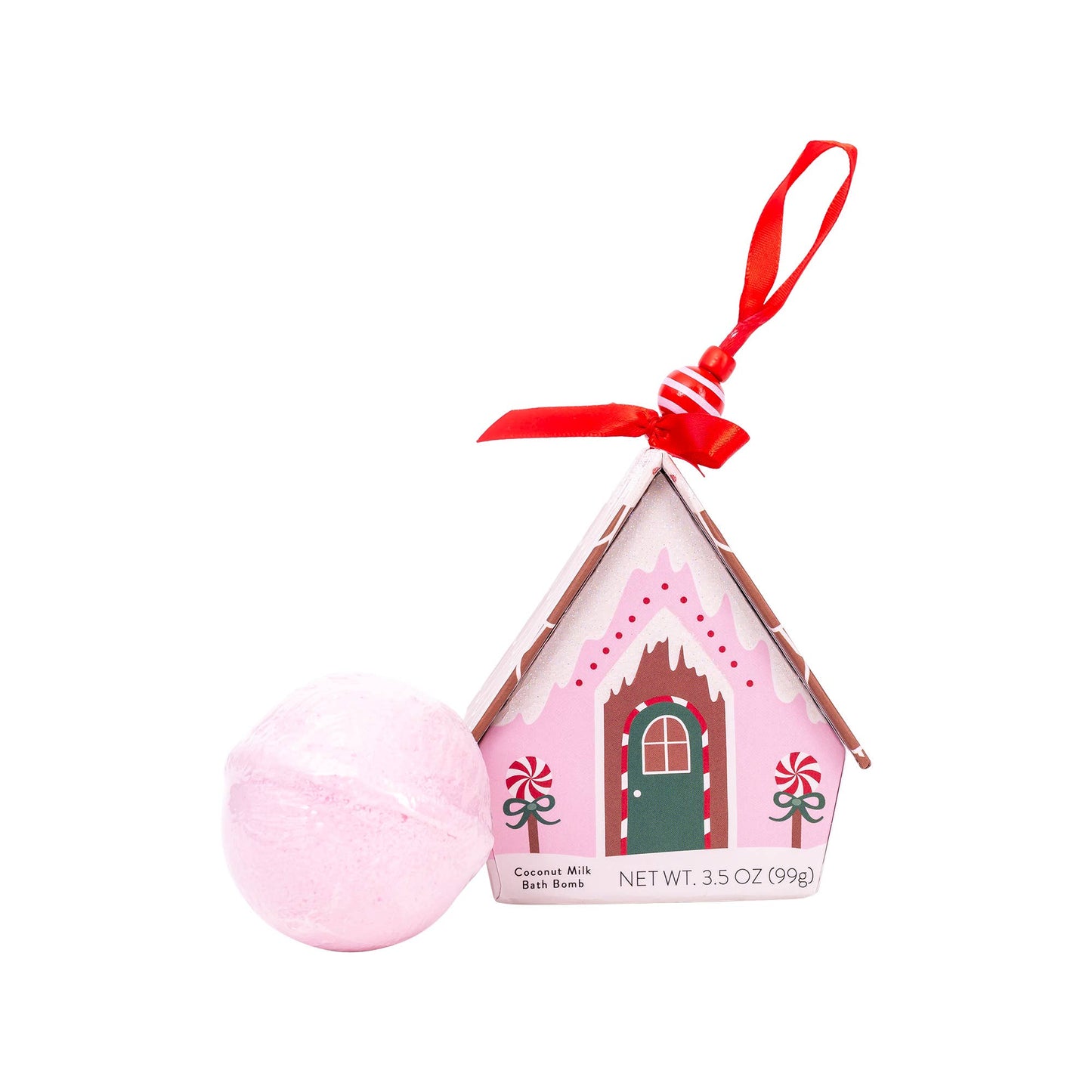 Cait + Co - Bath Bomb Christmas Ornament House - Pink