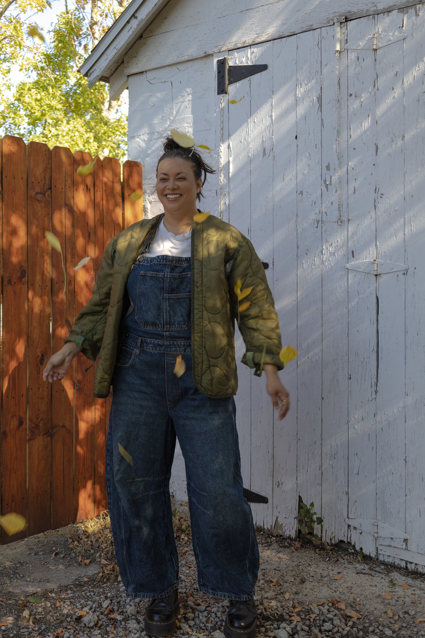 Free People good luck barrel overalls