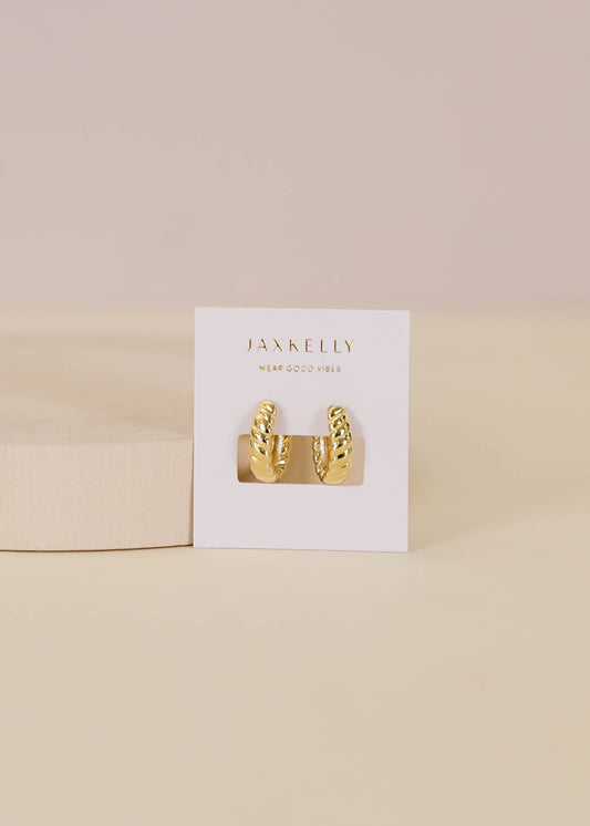 JaxKelly - Small Channel Gold Hoop Earrings