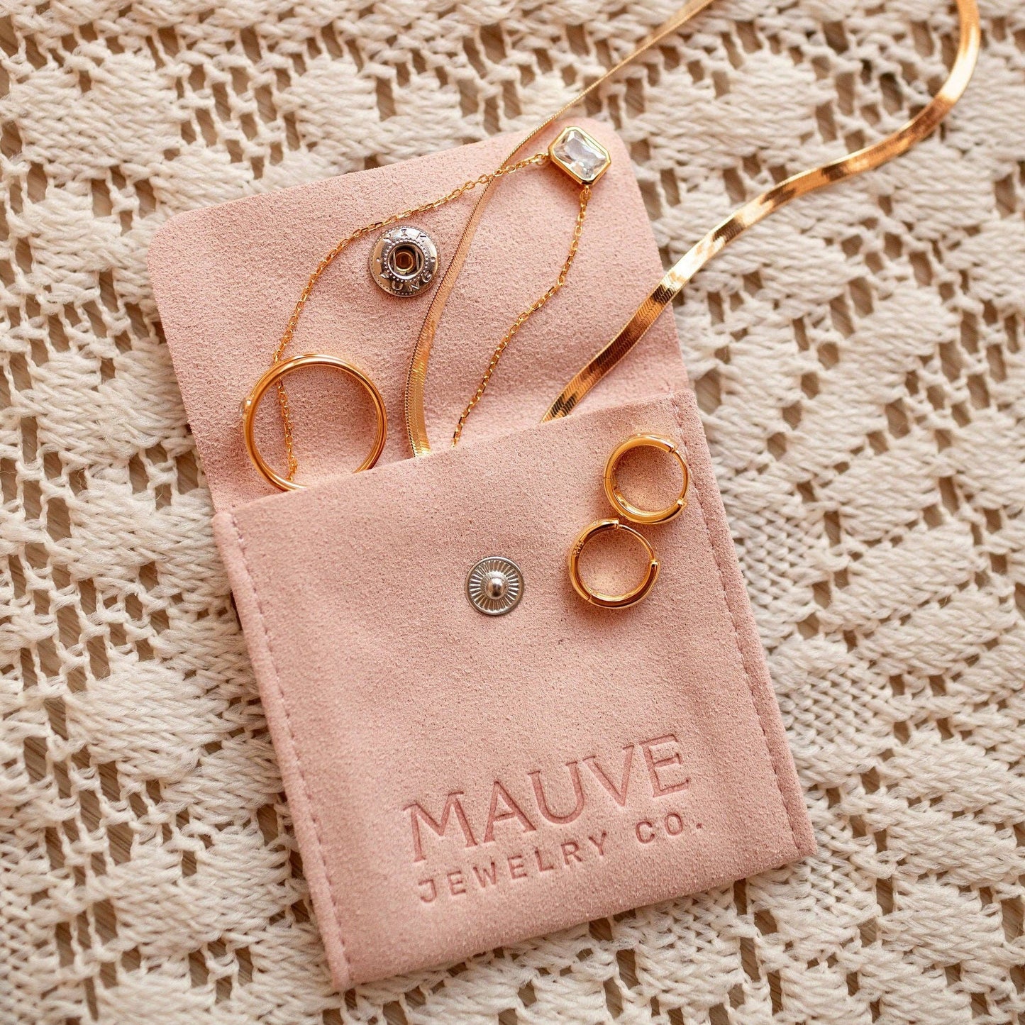Mauve Jewelry Co. - Charli Diamond & Gold Polka Dot Hoops