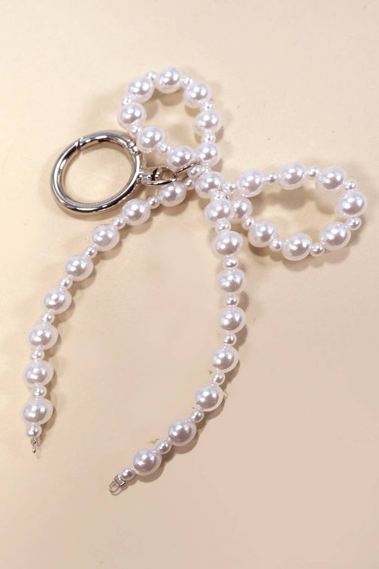 JOSSLYN by wall to wall - PEARL BOW KEYCHAIN BAG CHARM |