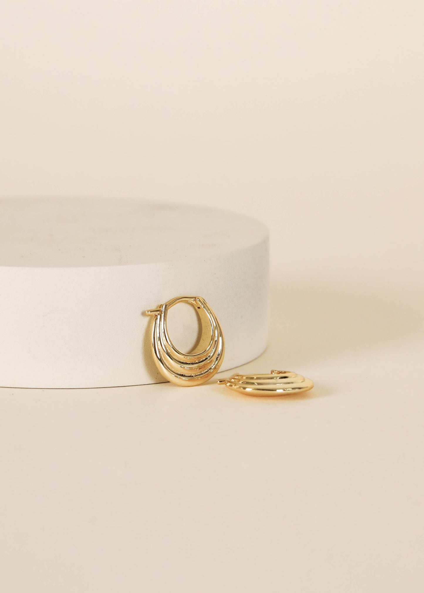 JaxKelly - Gold Hoop - Triple Arch - Earrings