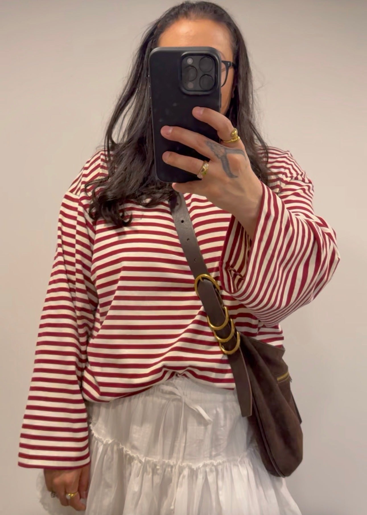 AEMI + CO - Oversized Stripe Long Sleeve Top