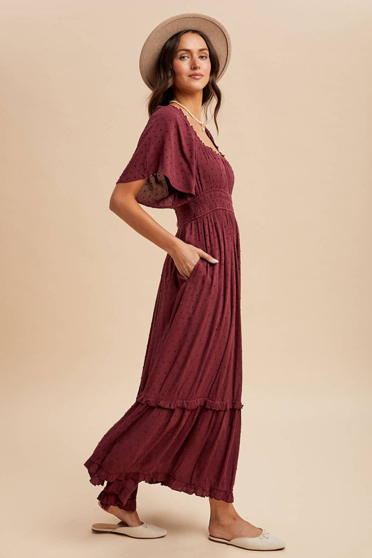 In Loom - SWISS DOT FLUTTER SLEEVE MAXI