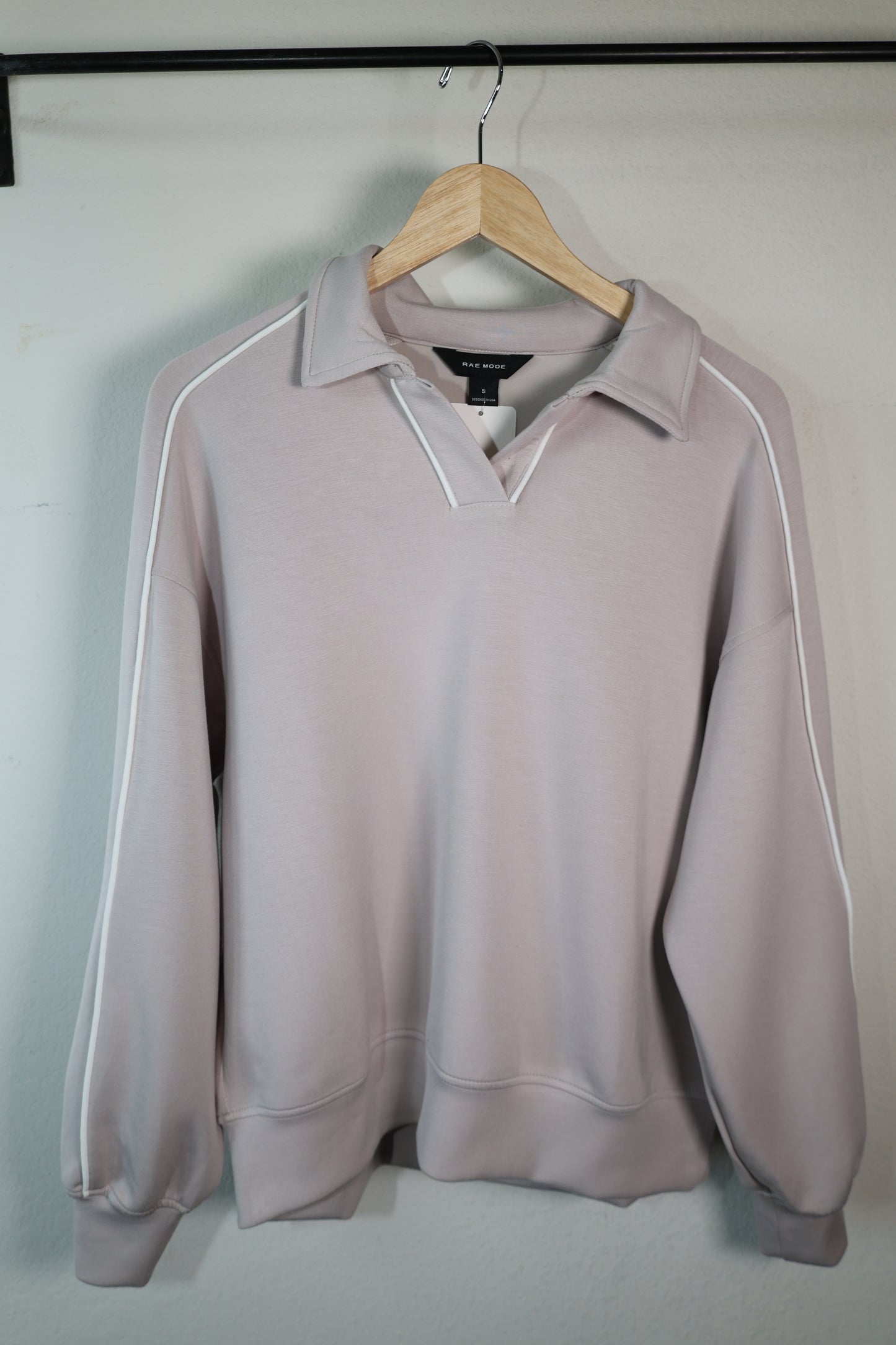 Rae Mode - MODAL SCUBA DOUBLE PIPING POLO TOP