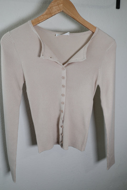 Be Cool - RIBBED BUTTON UP CARDIGAN