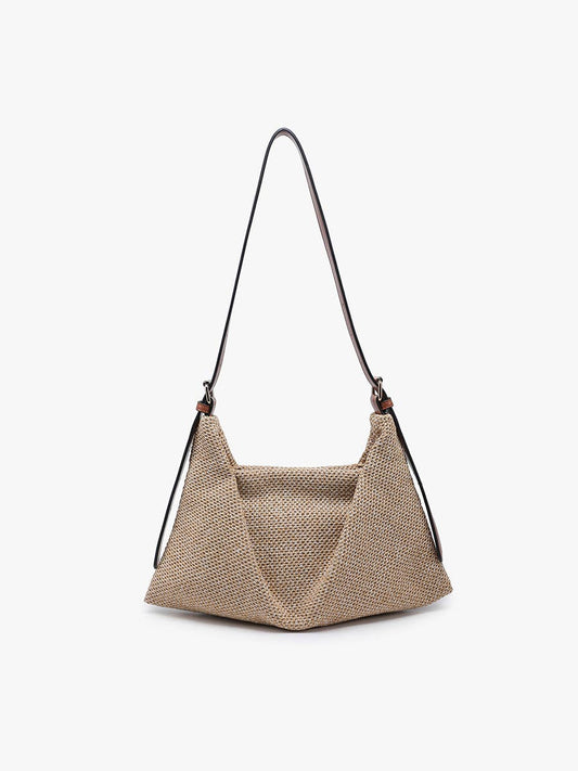 Jen & Co. - Samantha Soft Straw Woven Shoulder Bag w/ Snap Closure