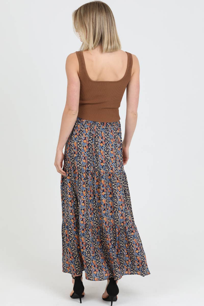 ANGIE - PRINTED MAXI SKIRT WITH SLIT