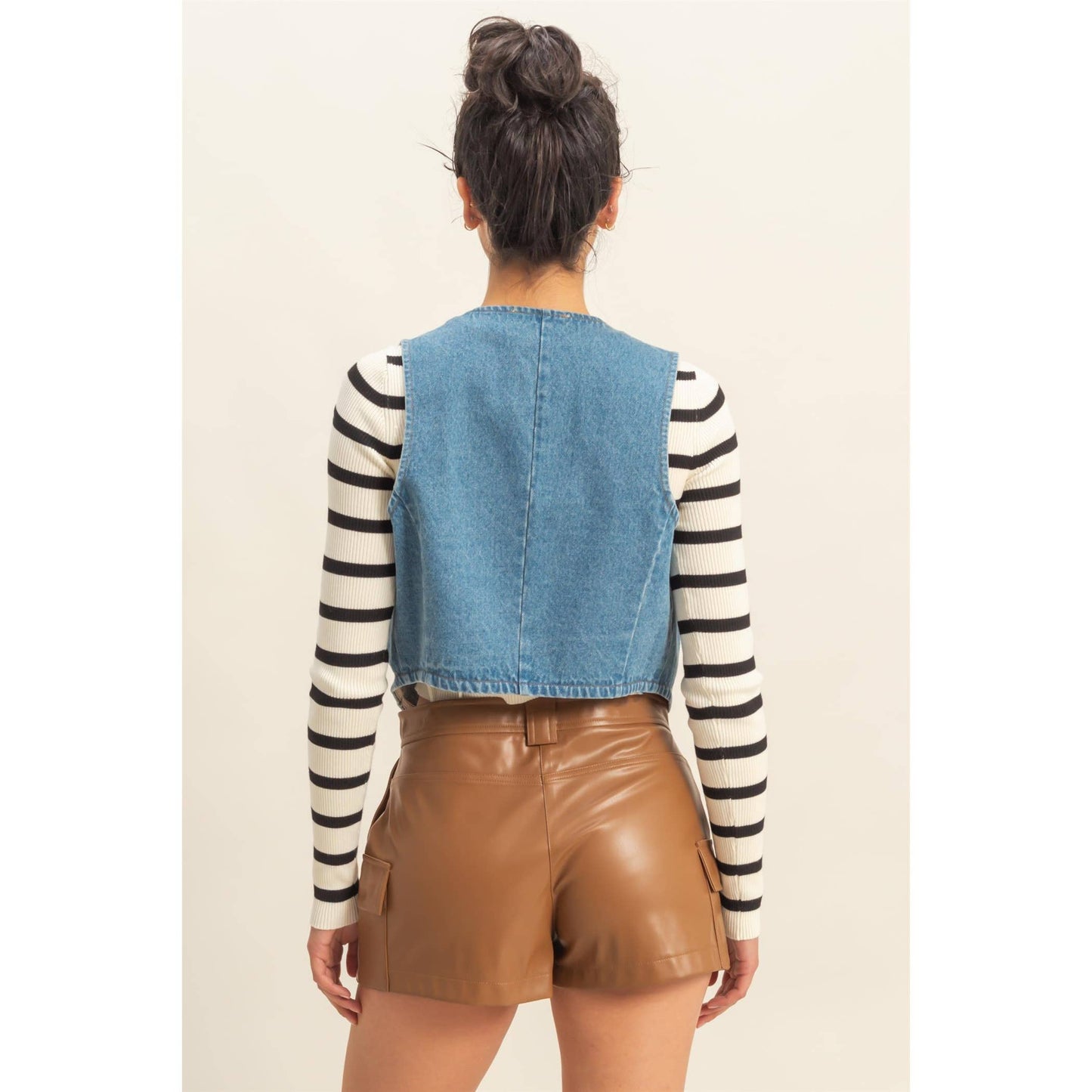 HYFVE - Trendy V-Neck Sleeveless Denim Vest