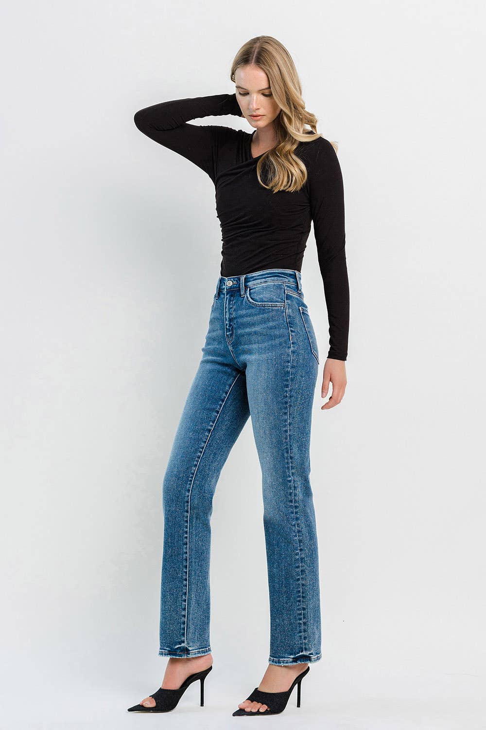 FLYING MONKEY - HIGH RISE STRAIGHT JEANS