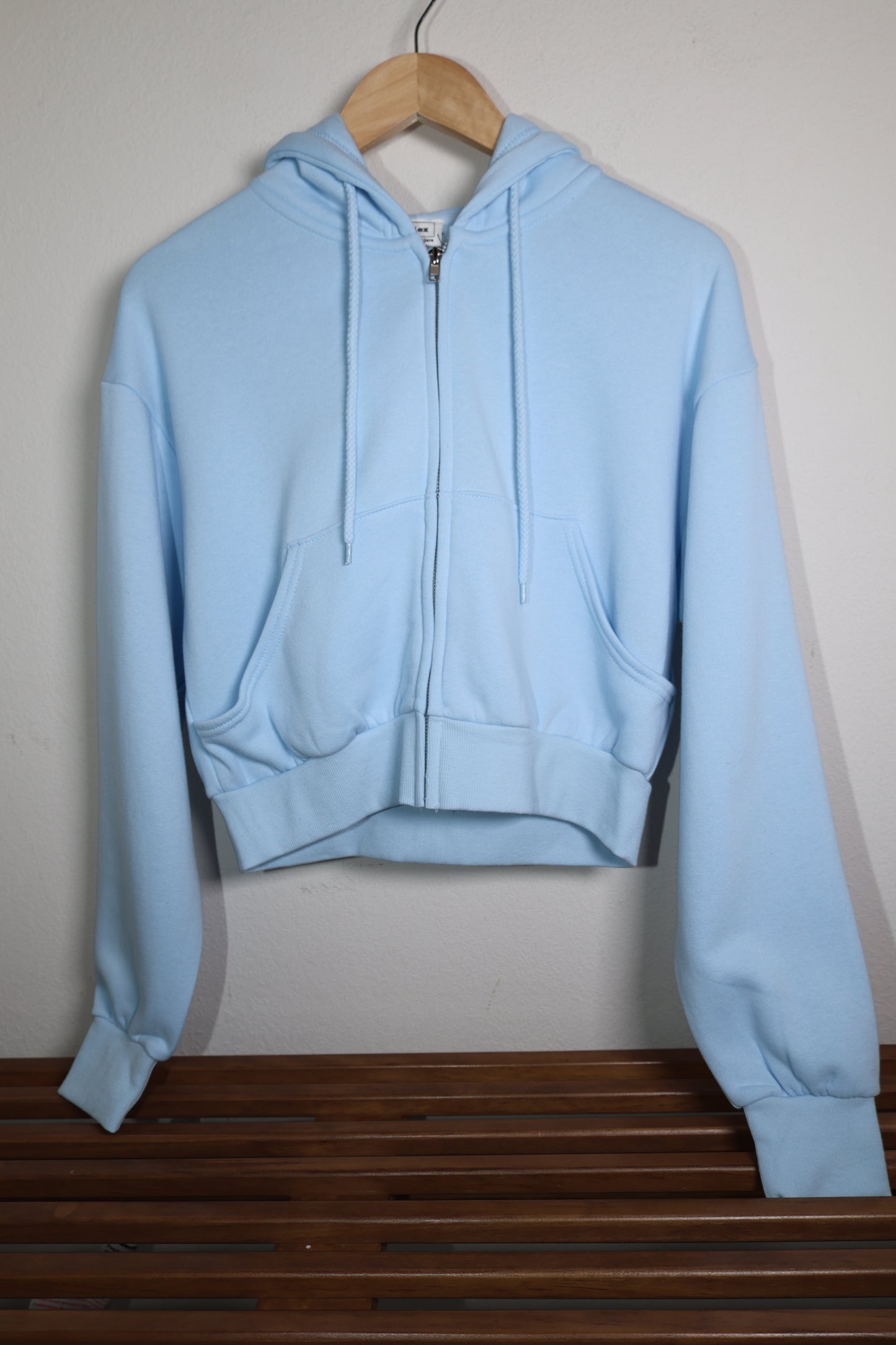 Reflex basic fleece crop full zip up hoodie