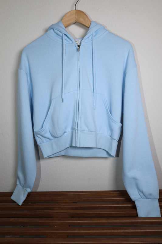 Reflex basic fleece crop full zip up hoodie